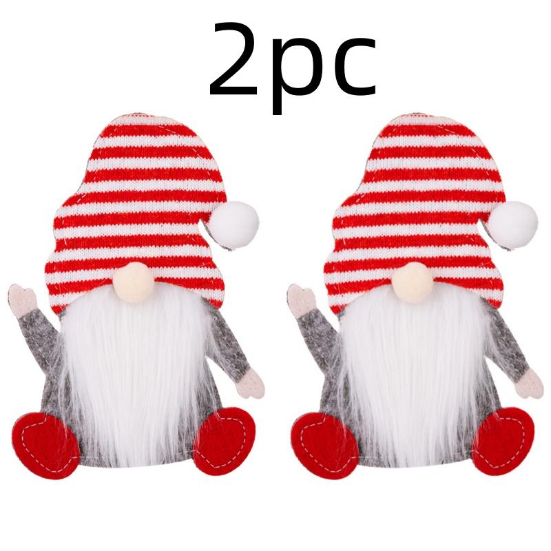 1/2 szt. Świąteczne etui na sztućce w kształcie Świętego Mikołaja, kieszonka na sztućce, dekoracja stołu na przyjęcie bożonarodzeniowe