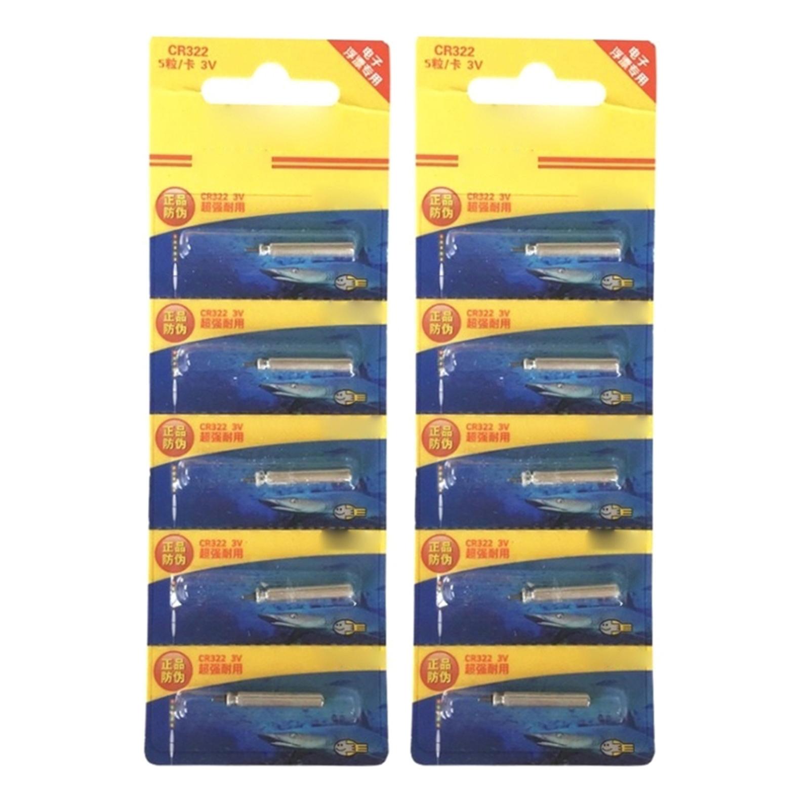 

1 комплект долговечных батареек CR322, электронные светящиеся ночью батарейки-кнопки для любителей рыбалки и владельцев магазинов снастей 10