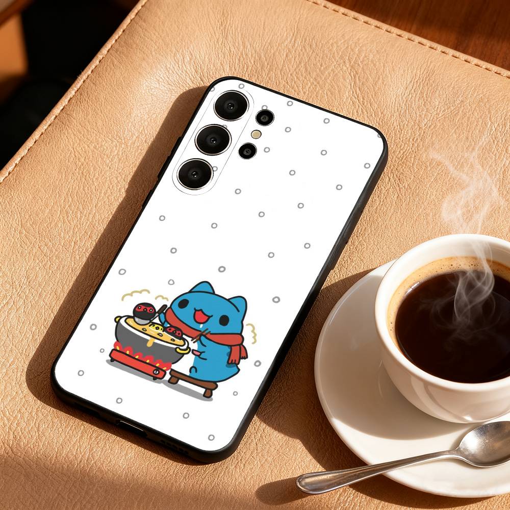 Fluffy-Cat B-Bugcat C-Capoo Phone Case For Samsung S26,S25,S24,S21,S22,S23,S30,Ultra,S20,FE,Lite,10,9,Black Cover