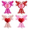 4pcs Red Color Heart Honeycomb Ornaments Valentine's Day Decorations  Banquet Decoration