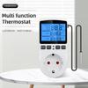 Thermostat Timer Socket with Temperature Sensor Thermostat Digital Controller Blue Backlight Switch Sensor Probe Heating Cooling