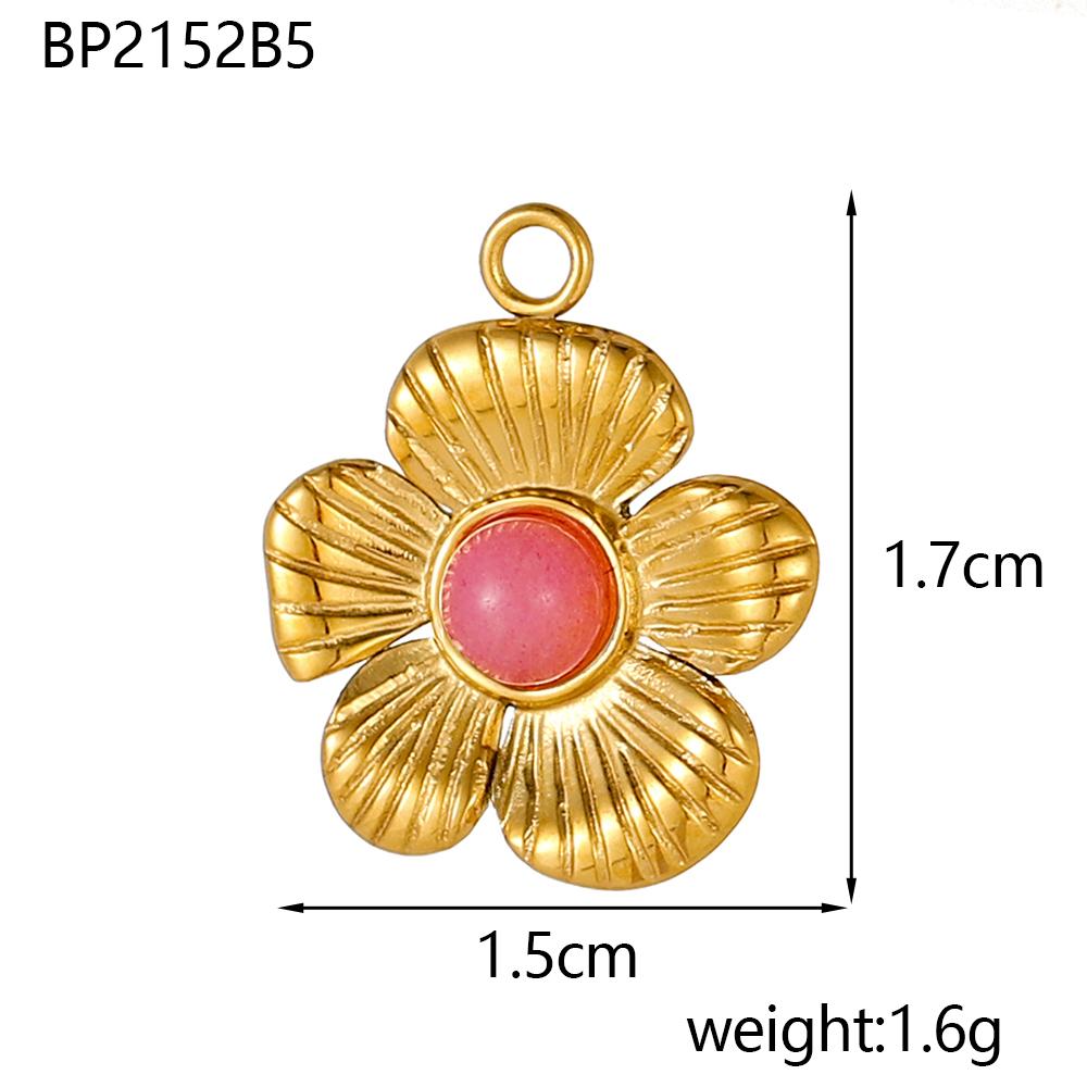 

CARLIDANA Luxury Gold Plated Stainless Steel Charm Evil Eye Oval Heart Flower Colorful Natural Stone DIY Jewelry Making Women