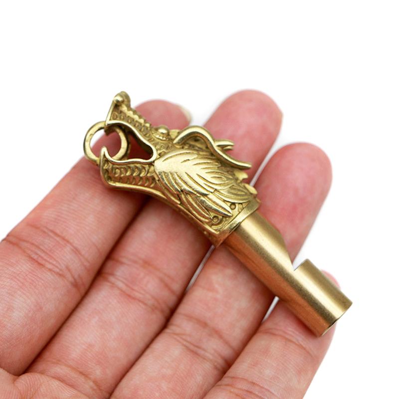 

Sun Wukong Brass Whistle Ornaments Keychain Pendant Retro Decorative Figurines Dragon Head Copper Whistle Souvenir Car Pendant