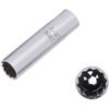 12-Point Car Spark Plug Socket, Thin-Walled Spark Plug Socket, Spark Plug Nut, 3/8 Inch Spark Plug Socket, Removal Tool, Magnetic, Shrapnel 16/14/12mm