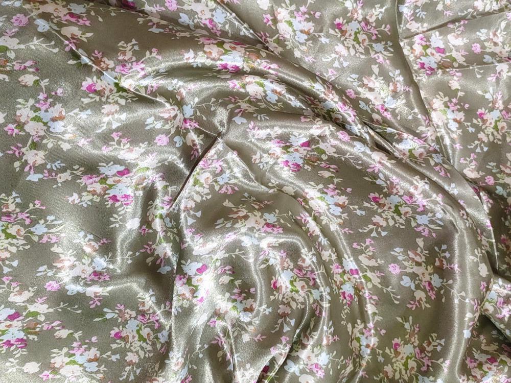 

Большая Цветочная Ткань из Шелкового Сатина для Ципао, Подкладки и Ленты для Головного Убора