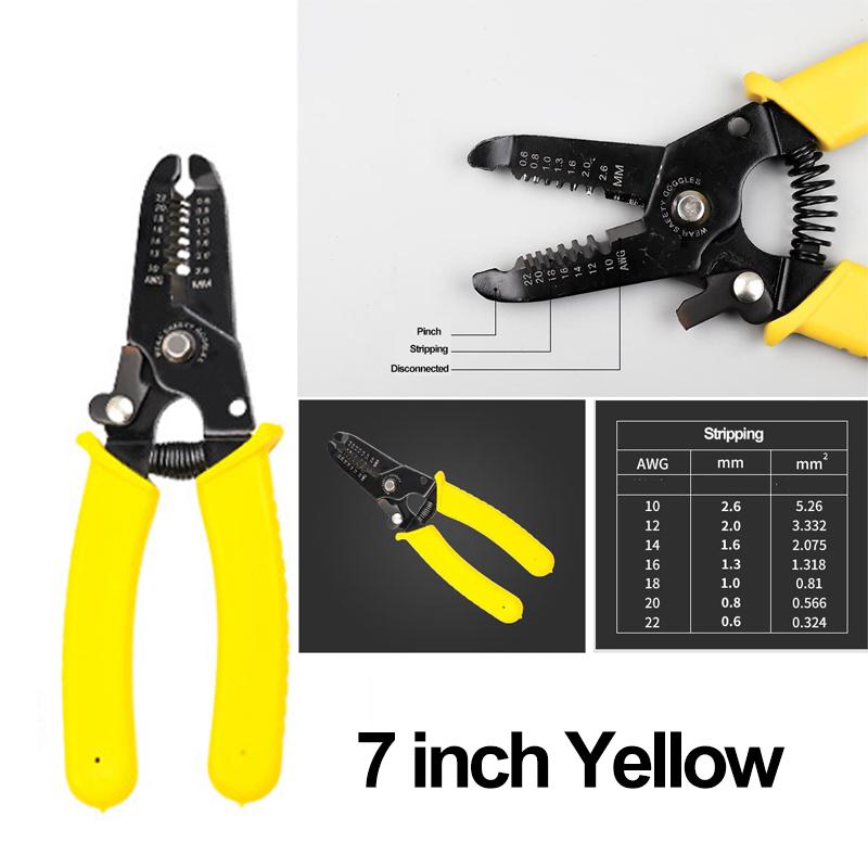 7inch 8 inch Portable Multifunctional household Cable Wire Stripper Pliers Crimper Cutter Tool 0.9-6mm2 Cable Cutter Garage Tool