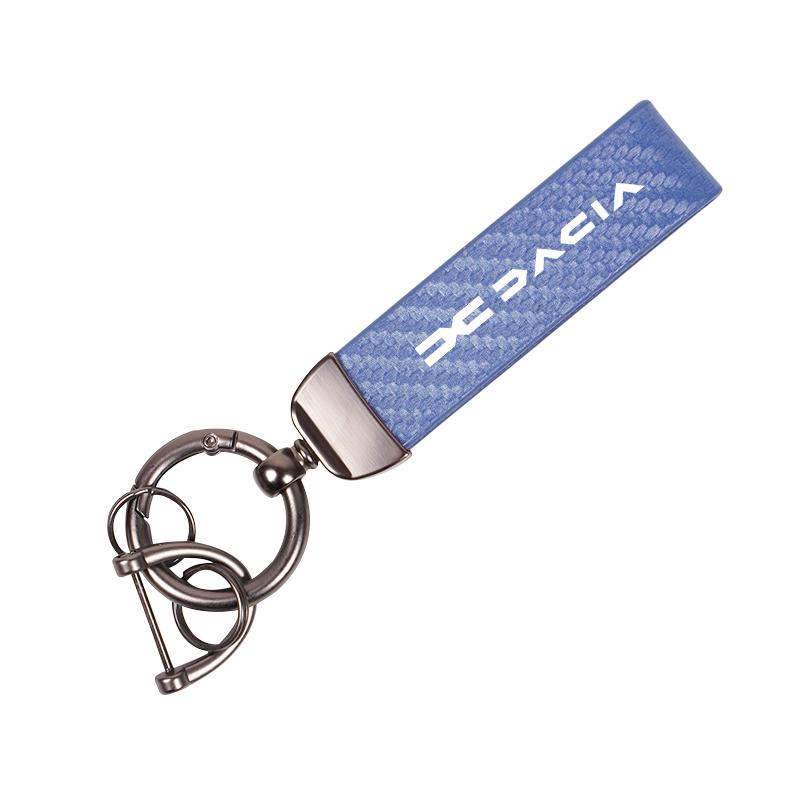 Carbon Fiber Car Keychain Key Rings Chains Accessories For Dacia Logan Sandero Duster Lodgy Spring Jogger Dokker Stepway Bigster