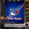 TapestryNew York Rangers Custom Name Text Personalized Wall Hanging Tapestry Home Wall Decor