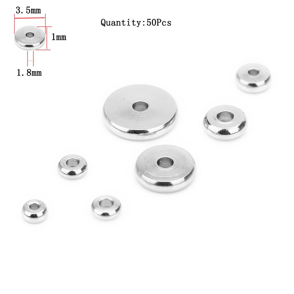 Stainless Steel Beads Square Round Big Hole Loose Spacer Bead For Jewelry Making Charm Bracelets Necklace Finding