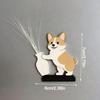 Mini Puppy Pushing a Vase Ornament Push Bottle Refrigerator Magnet Whiskers Storage Refrigerator Magnet Cartoon