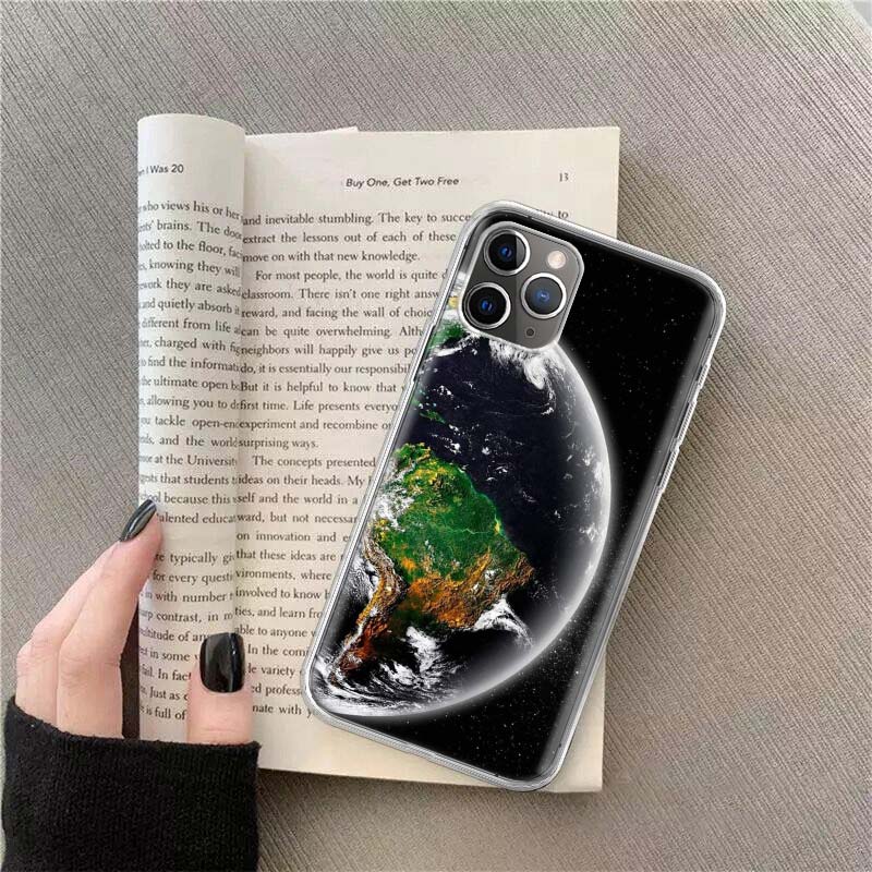 Earth, Stars, Space Phone Case For Apple Iphone 12 13 Mini 14 15 Pro 17 Pro Max Air 11 16E 16 Plus Shell Cover Clear T