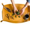 Thickened Faux Leather Plant Repotting Mat for Indoor Plants Foldable Transplanting Mat Mess Control Waterproof Gardening
