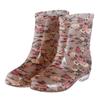 Water Shoes Medium and Low Tube Rain Shoes Women's Short Rain Boots Half Tube Water Boots Flower Cloth Adult Plus Cotton Lint Rainproof