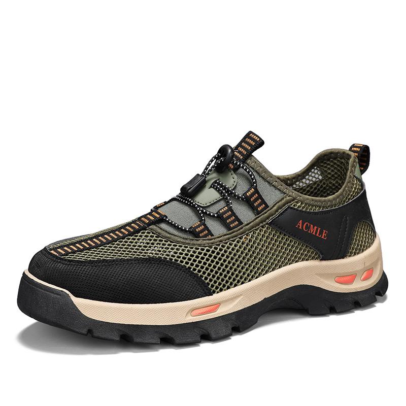 

Fashion Breathable Men Casual Shoe Lightweight Sneakers Summer Mesh Shoes Outdoor Slip on Flats Quick Dry Man Wading Aqua Shoes Sneakers 44 армия зеленый