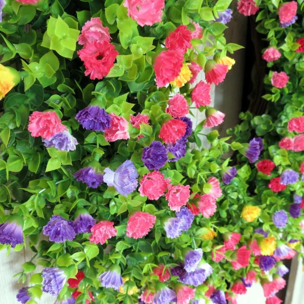 Colorful Spring Summer Wreath Farmhouse Colorful Cottage Wreath Artificial Flowers Wreath Decor for Front Door Wall