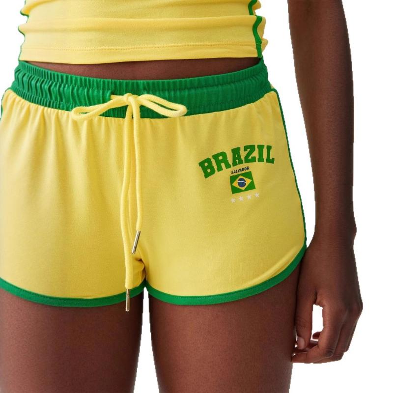 

Y2K облягаючі вуличний стиль жіночі літні сексуальні шорти з принтом літер L жовтий