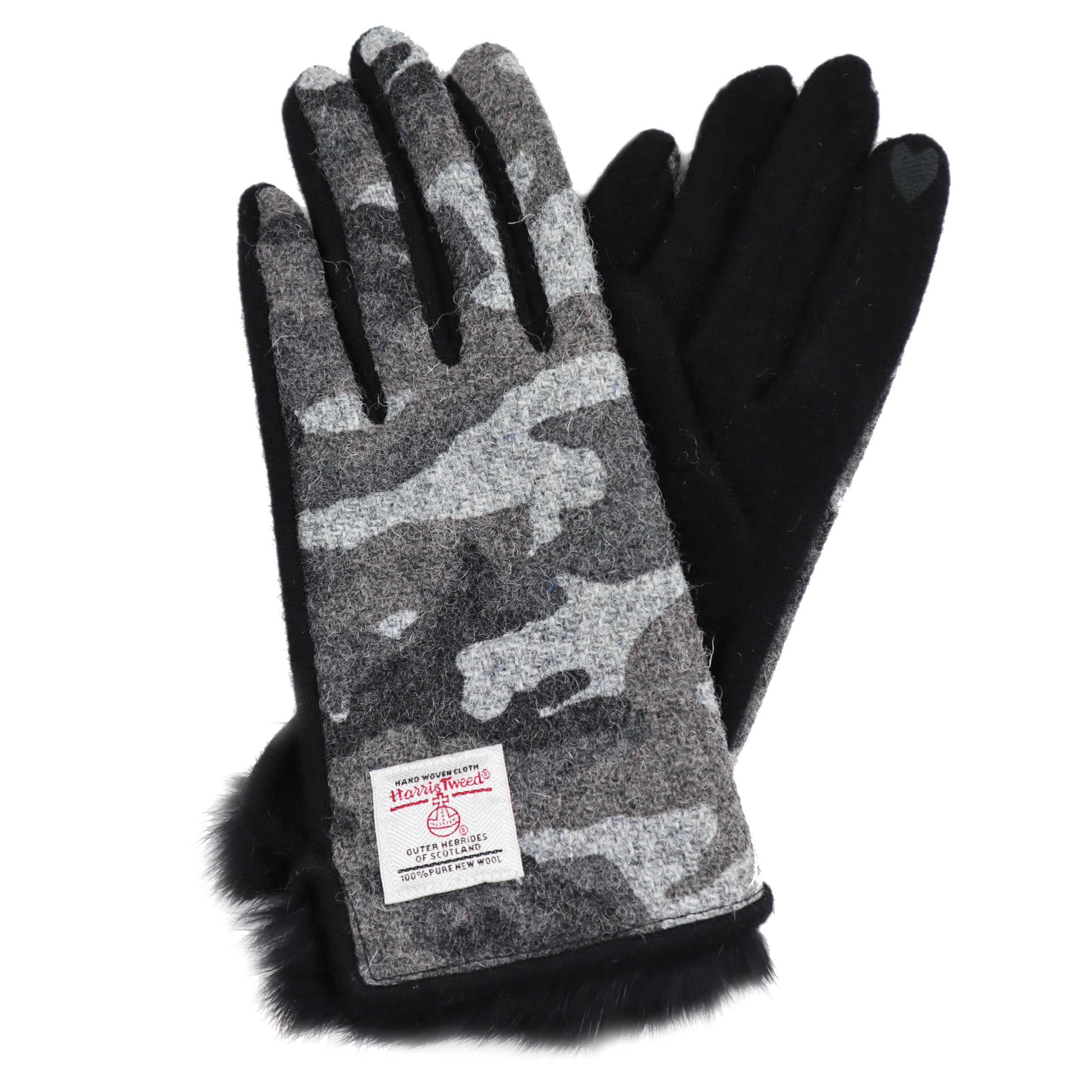 

Harris Tweed Smartphone Compatible Jersey Knit [7th Heaven] Women s Gloves, AY-15AWGL-005 (Camouflage Gray)