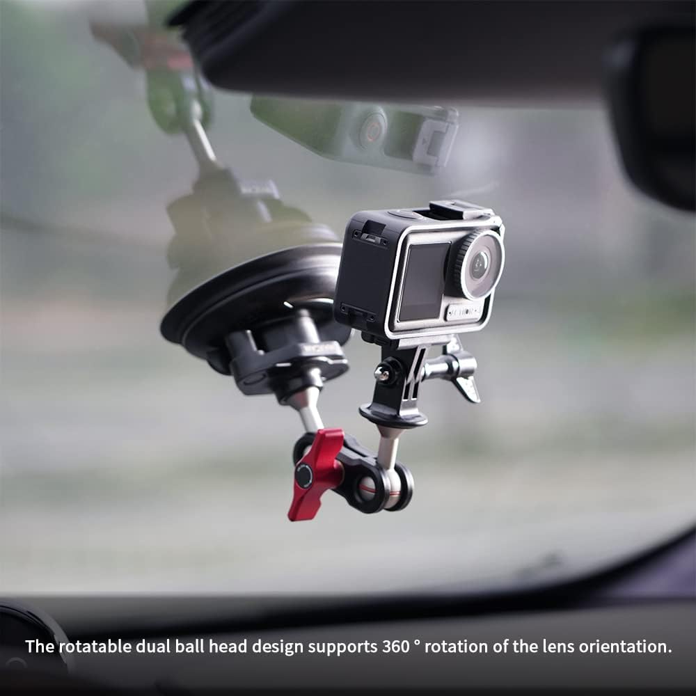 MAXCAM Aluminum Alloy Suction Cup PRO Compatible for GoPro HERO13/HERO12/HERO11/HERO10/HERO9/HERO8 Black