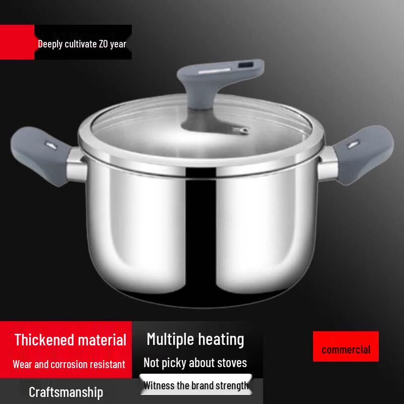 

Sule 3-Ply Stainless Steel Soup Pot with Glass Lid, 22cm