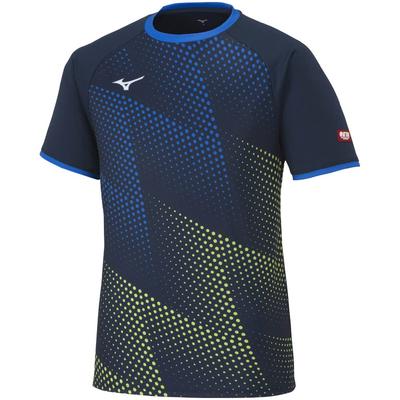 Table Tennis Game Short JTTA Size S Shirt, Sleeve, U-Neck, Unisex, Moisture-Wicking, Quick-Drying, Certified, 82JAA101, Navy,