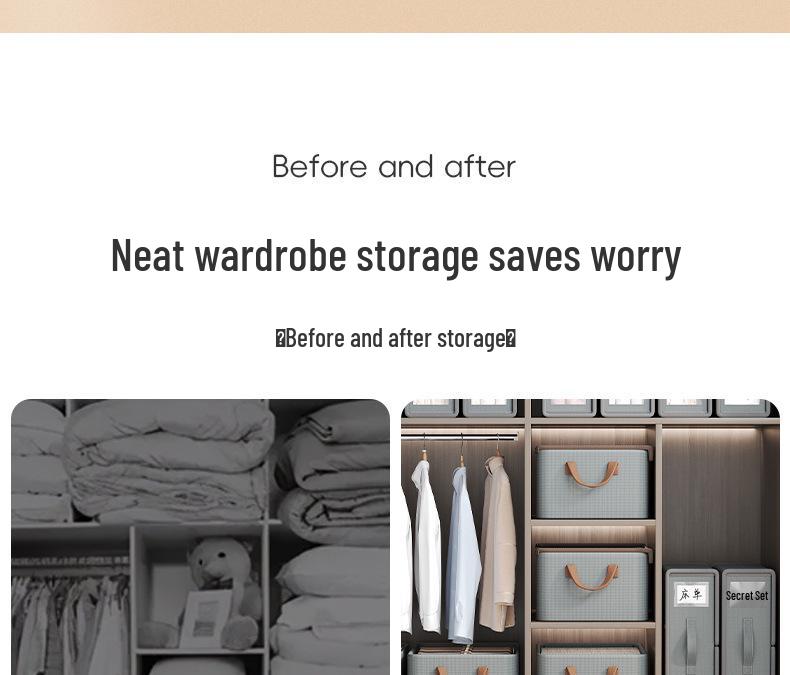 Oxford Cloth Storage Box for Bed Sheets - 4-Piece Set for Wardrobe and Bedroom Organization
