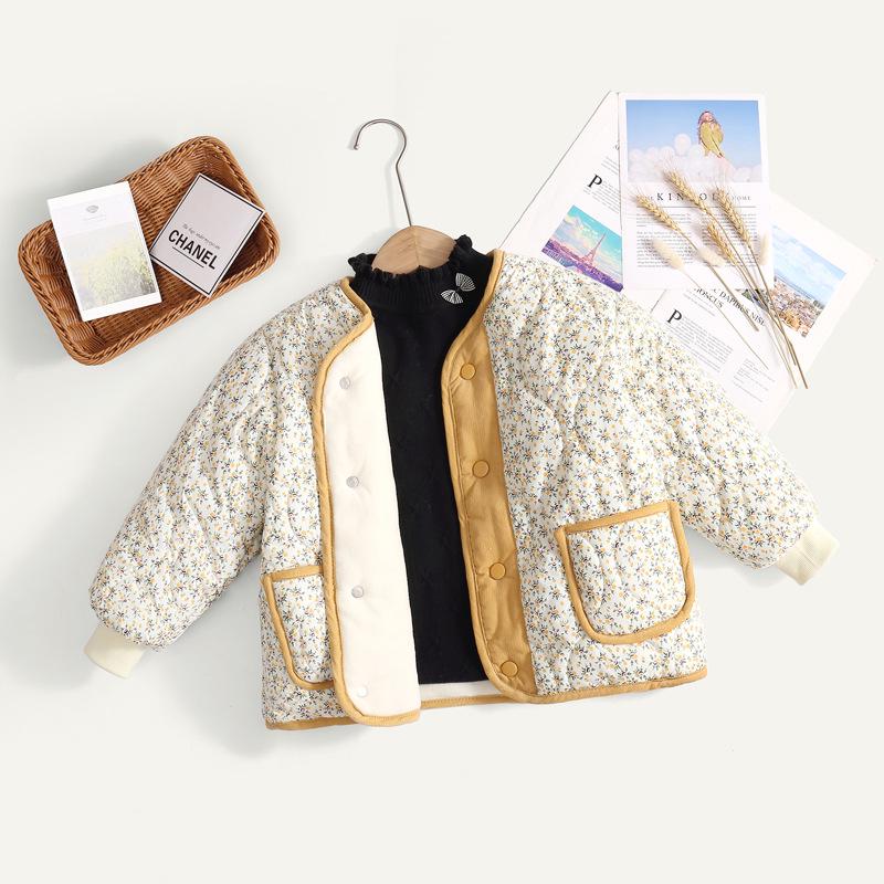 2025 Autumn & Winter Girls' Quilted Cotton Jacket: Fleece-Lined Baby & Children’s Outerwear