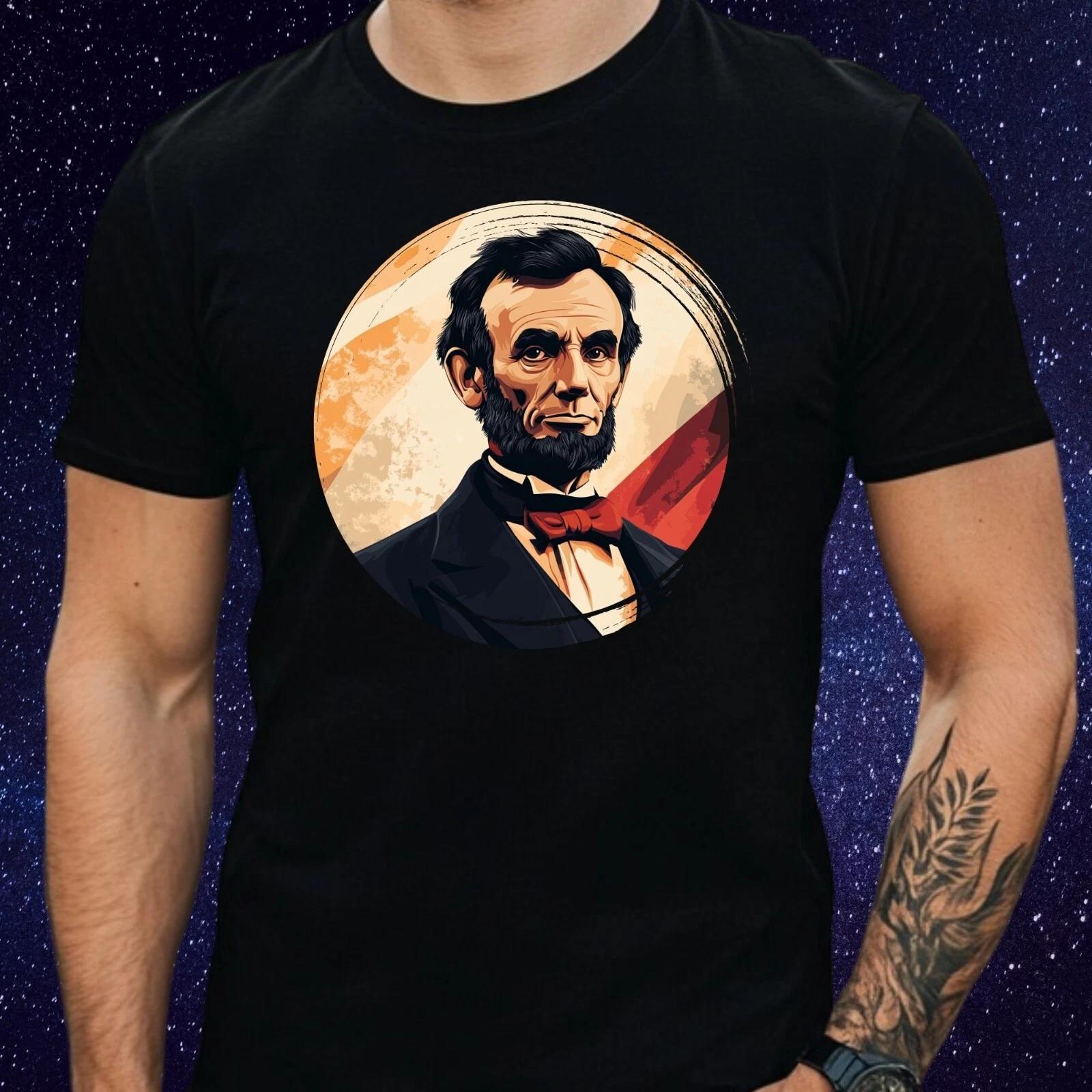 T-Shirt Herren Abraham Lincoln Motiv Baumwolle Größe XS bis 5XL XXL