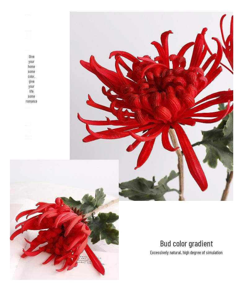 Realistic PU Chrysanthemum Artificial Flower for Wedding and Home Decor