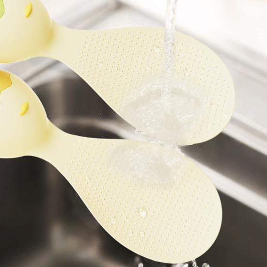 Egg-Shaped Standing Rice Spatula Non-Stick Raised Dots Rice Scoop Cute PP