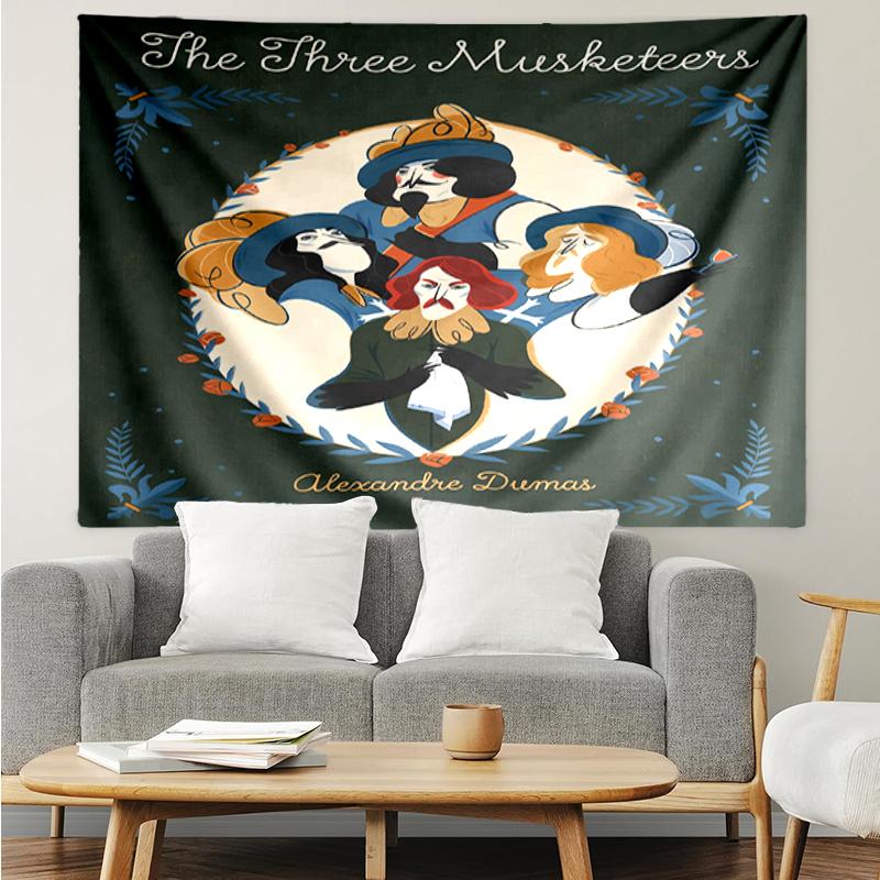 The Three Musketeers Print Tapestry, Backdrop, Easy Setup, Ideal for Bedroom, Office & Living Room, with Aesthetic Wall Hanging Decor.
