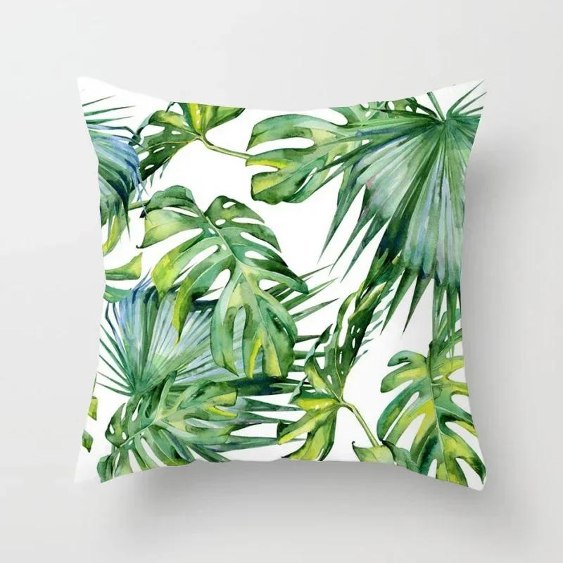 45*45 nordic tropical plam tree green cushion cover decorative pillowcase for sofa car pillow case Home Decoration