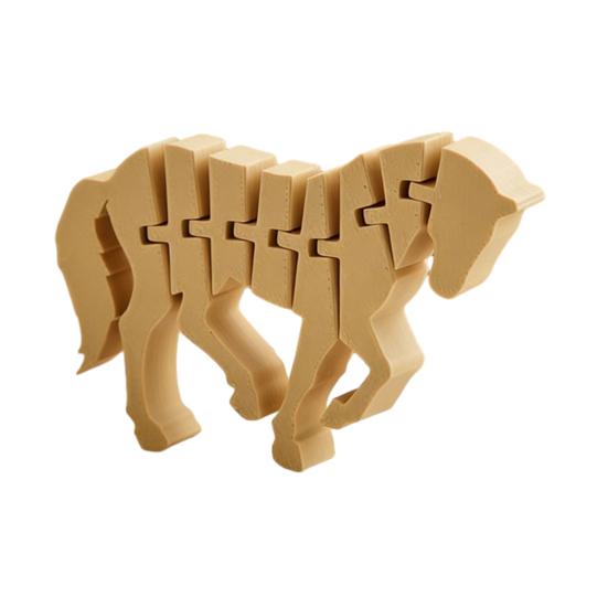 

3D Printed Horse Figurine Movable Joints Stress Relief Toy Year of The Horse Ornament Articulated Fidget Toy for Desktop Bookshelf Decoration хаки