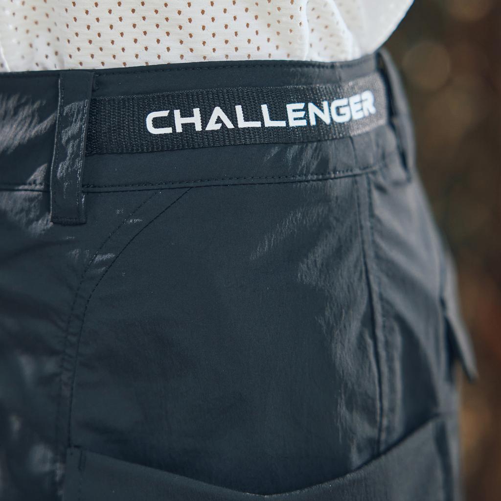 CHALLENGER Double Cargo Pocket Nylon Spandex Women'S Shorts Black