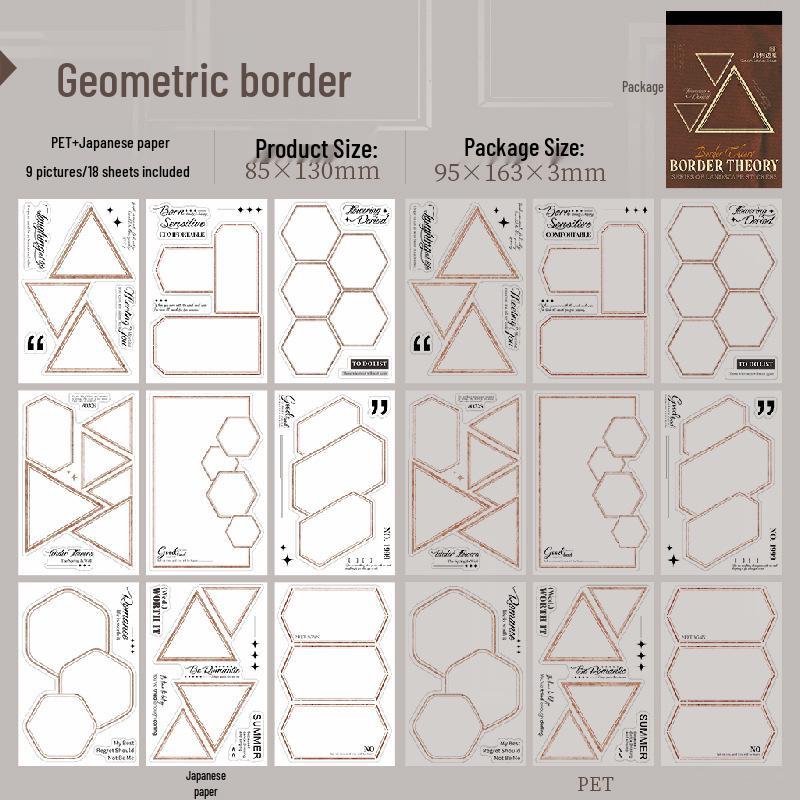 Ketchup Mold-Cut Sticker Book: Retro Basic Border Pack for DIY Journal Decoration and Collage