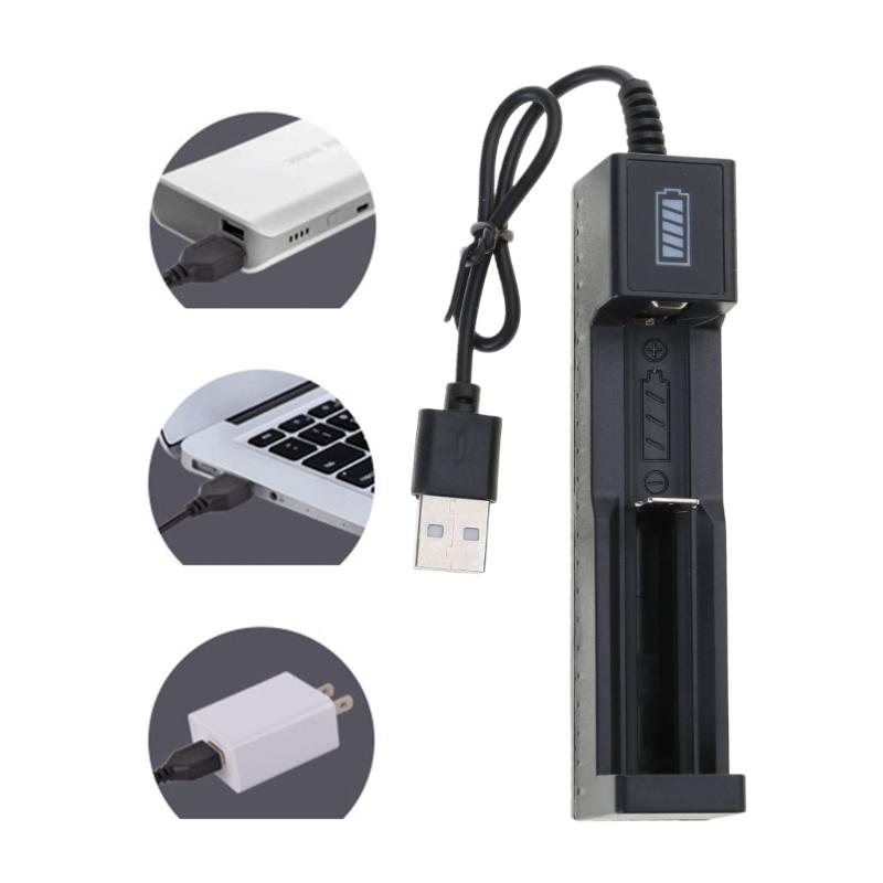 1-Slot Smart Charger with LED Indicator Intelligent Battery Charger for 14500 16340 18650 26650 Rechargeable Battery