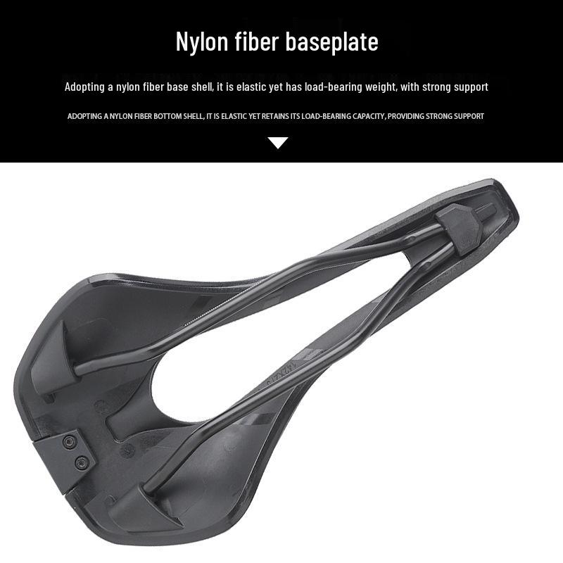 HASSNS Lightweight Mountain & Road Bike Saddle - Comfortable, Breathable Microfiber Leather with Hollow Design.