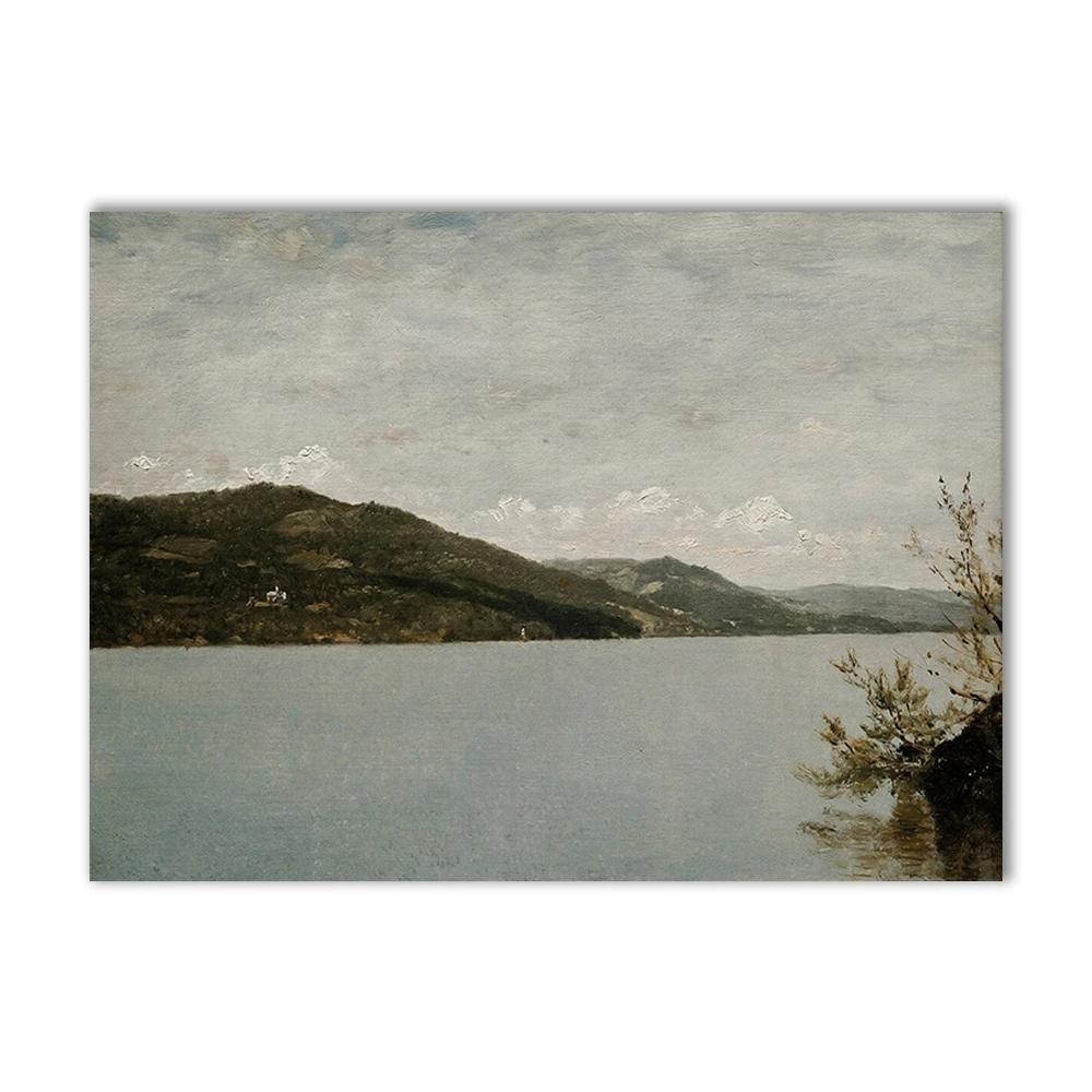 Nordic Canvas Posters and Prints for Home Decoration, Vintage Gallery Wall Print, Lake, Cloud, Landscape, Flower Paintings, Livi