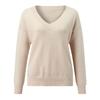 Women Long Sleeve V Neck Loose Knit Casual Pullover Sweater