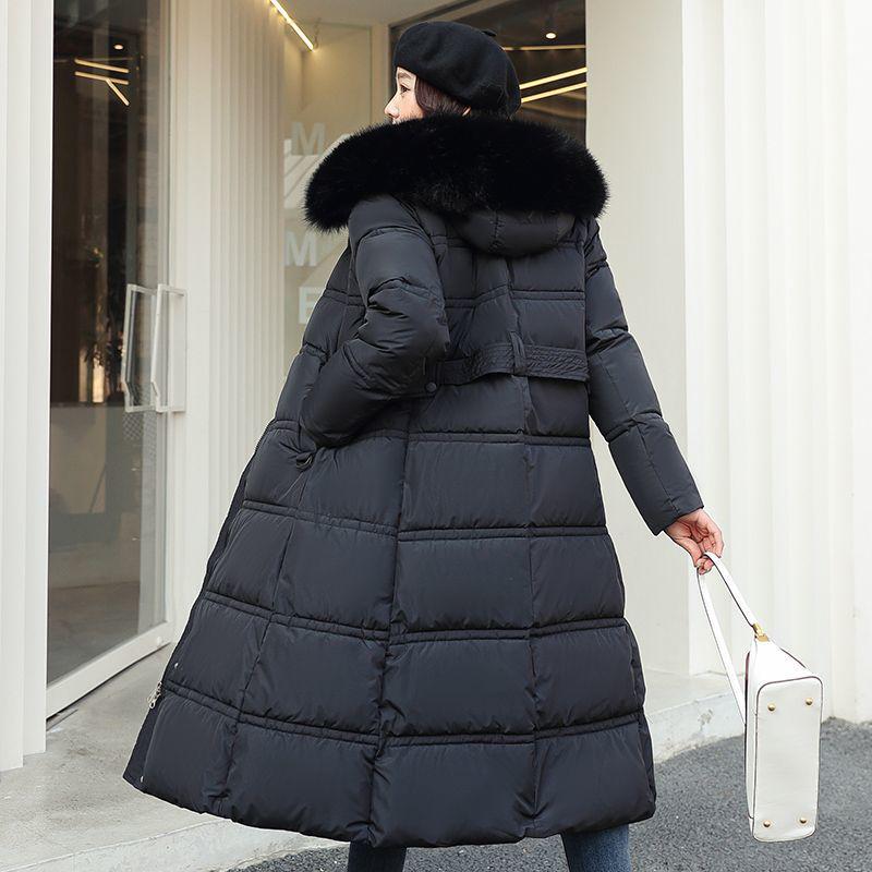 2025 Women's Long Slimming Cotton Coat with Fur Collar – Thickened, Warm Winter Fashion Jacket