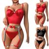 Women's Sexy And Fashionable  Strap Bow Three Piece Lingerie Set