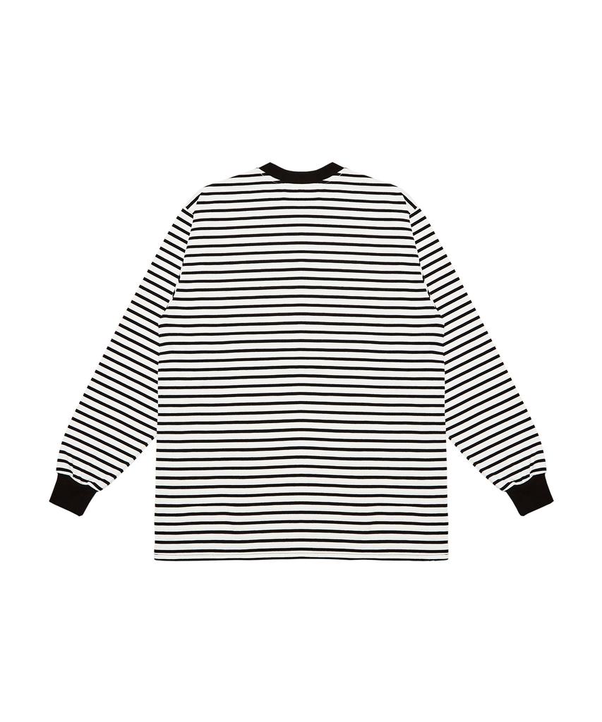 Bajal Vz Logo Big Oversized Marine Long Sleeve T-Shirt Black