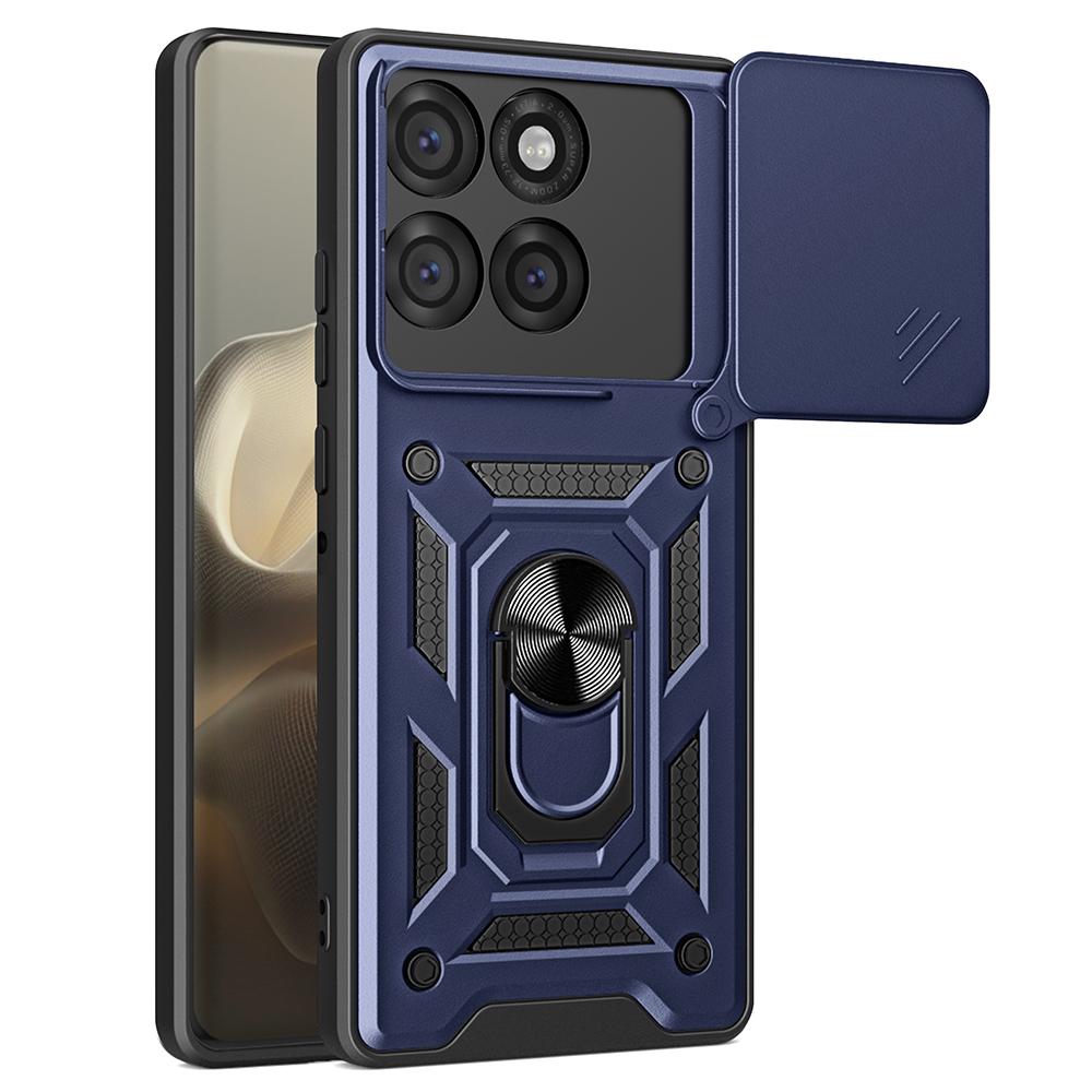 AMORUS For Motorola Edge 60 Pro 5G Case Kickstand PC+TPU Phone Cover with Camera Lens Slider