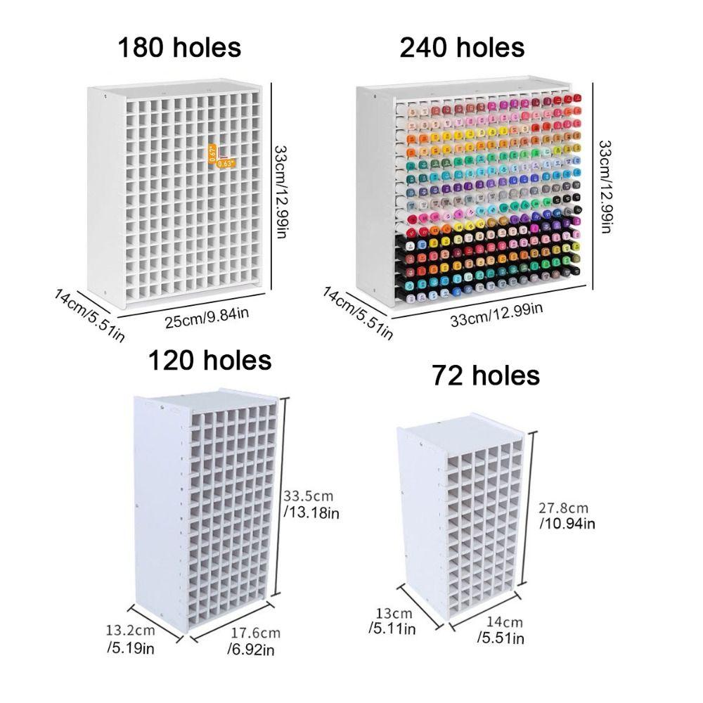 New PVC Art Marker Rack 72/120/180/240 Grids Large Capacity Marker Pen Holder Multi Slots Mark Pen Storage Box Art Tools