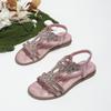 Sandali piatti con strass bohémien Yasrun - Comode scarpe estive da donna