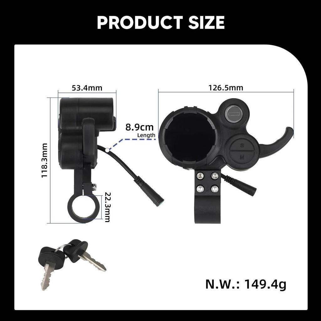 Electric Bike Instrument Display with 2 Keys Dashboard Screen for M4 Accs