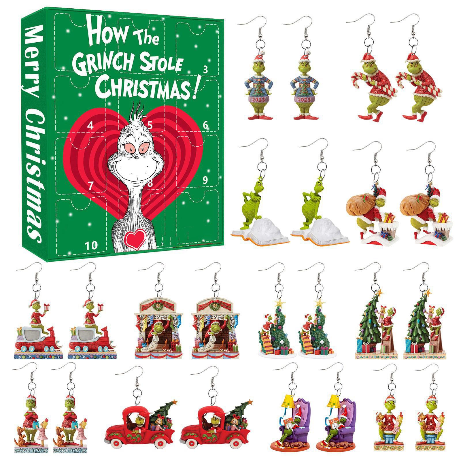 

Рождественский адвент-календарь, серьги обратного отсчета, адвент-календарь, коробка-сюрприз, рождественский адвент-календарь, подарок-сюрприз One Size