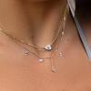 Gold Tassel Necklace with Water Drop Diamonds - Elegant Evening & Party Accessory