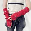 Sweet Cute Fur Bowknot Fingerless Gloves Girl Cosplay Sleeves Arm Sleeves Wool Knitted Sleeves