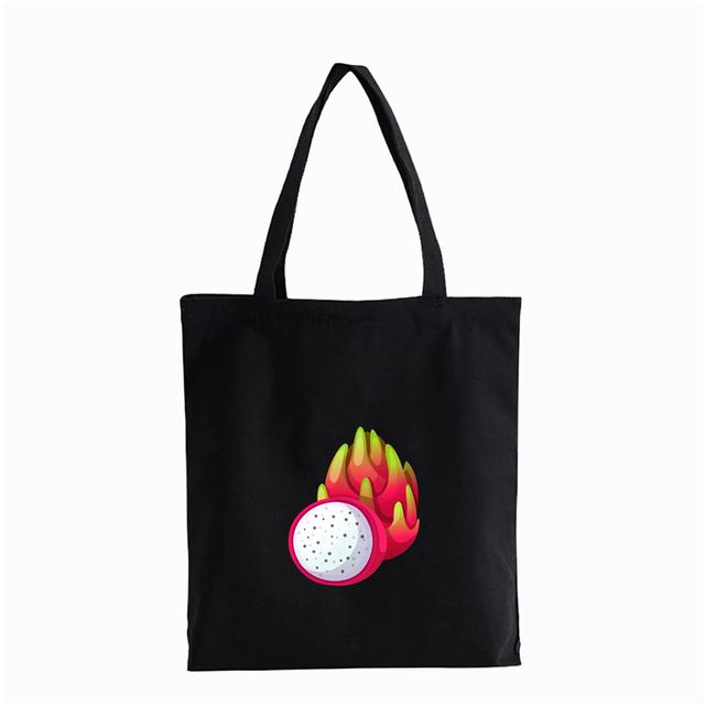 Obst Anime Einkaufstasche Ananas Orange Print Totes Leinwand Buch Umhängetasche Eco wiederverwendbare Reise Aufbewahrungstasche Studenten Bolsas