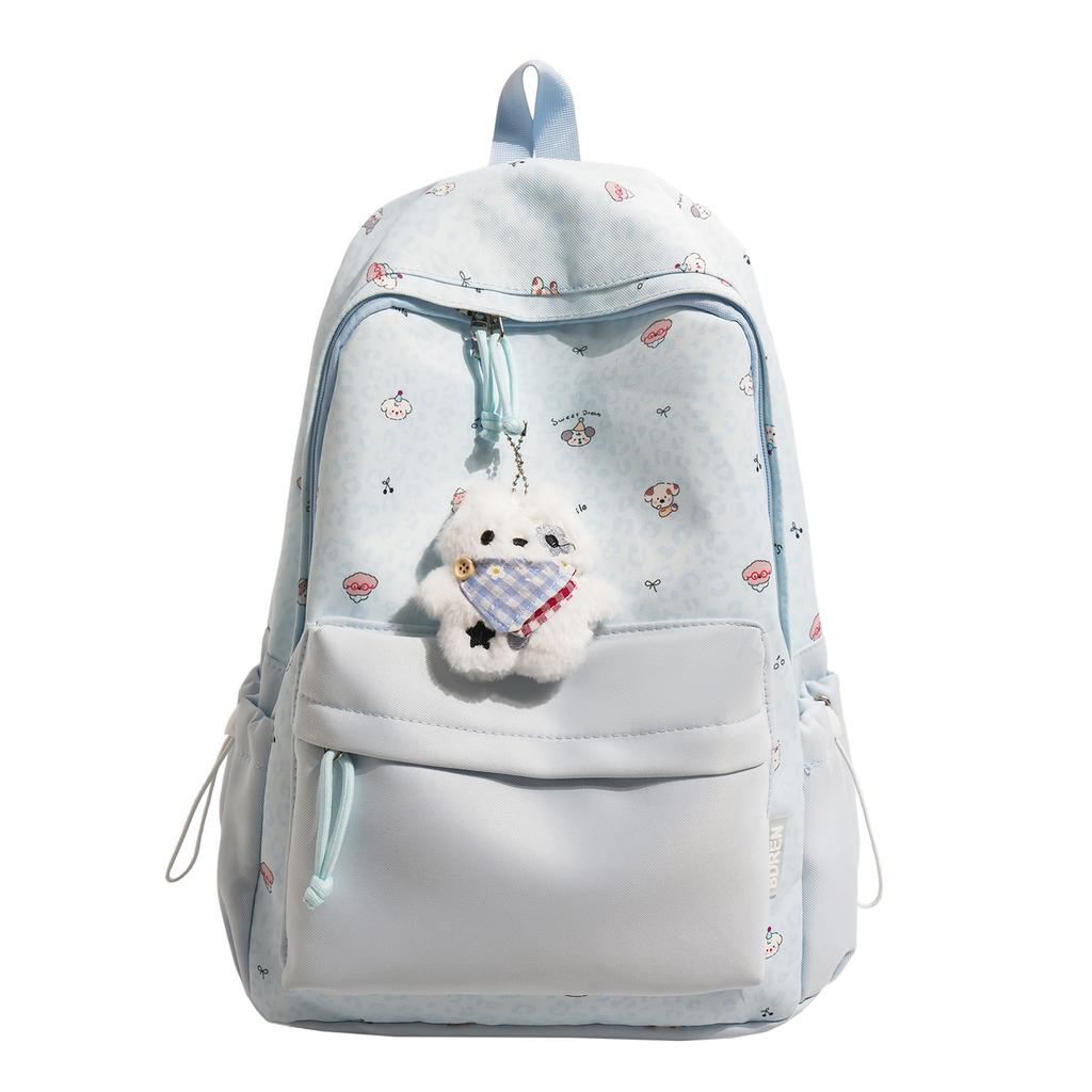 Schoolbag Japanese cute cartoon backpack female student schoolbag lightweight large capacity casual backpack girl heart cute pet pendant
